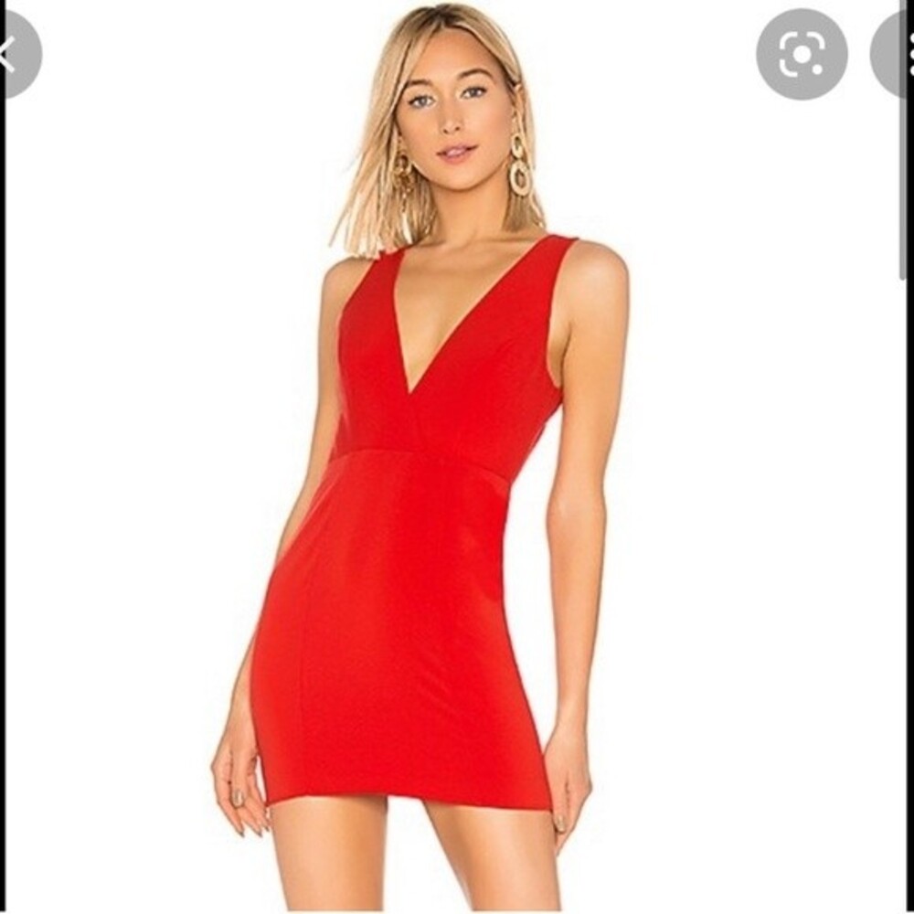 NBD X NAVEN red Silvia cutout mini bodycon dress s